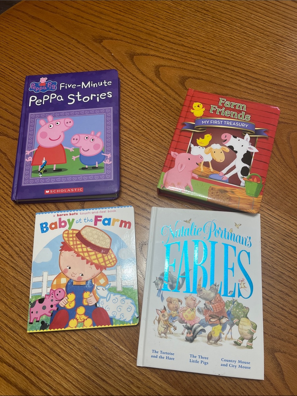 Toddler/Preschool Book Lot: Peppa Pig, Karen Katz Board Book, Portman’s Fables